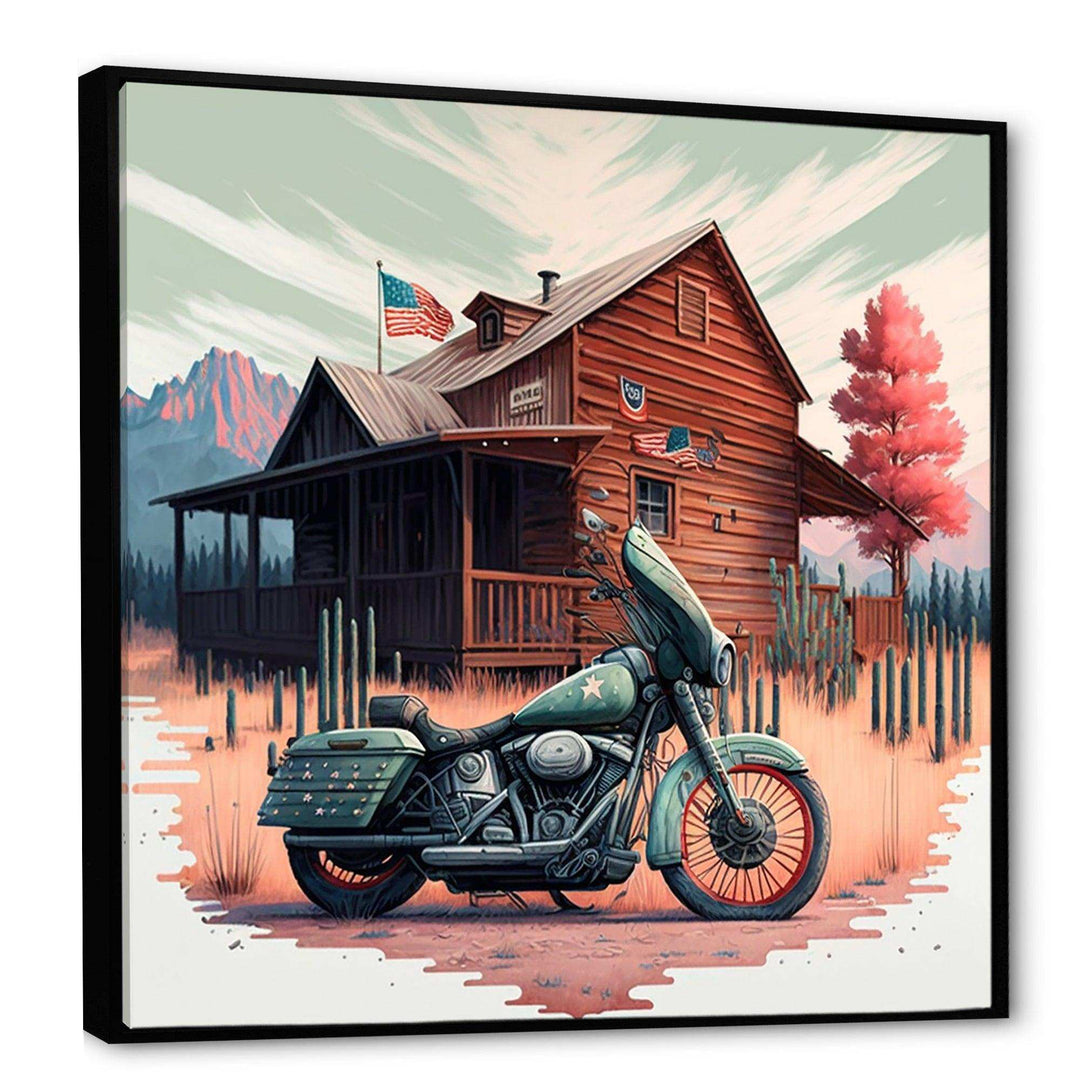 Motorcycle Parked At The Cabin V