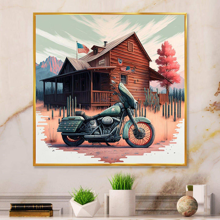 Motorcycle Parked At The Cabin V