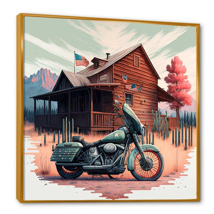 Motorcycle Parked At The Cabin V