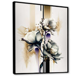 White Orchid Flower On Golden Beige Paint I