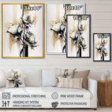 White Orchid Flower On Golden Beige Paint I