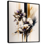 White Orchid Flower On Golden Beige Paint II