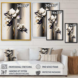 White Orchid Flower On Golden Beige Paint III