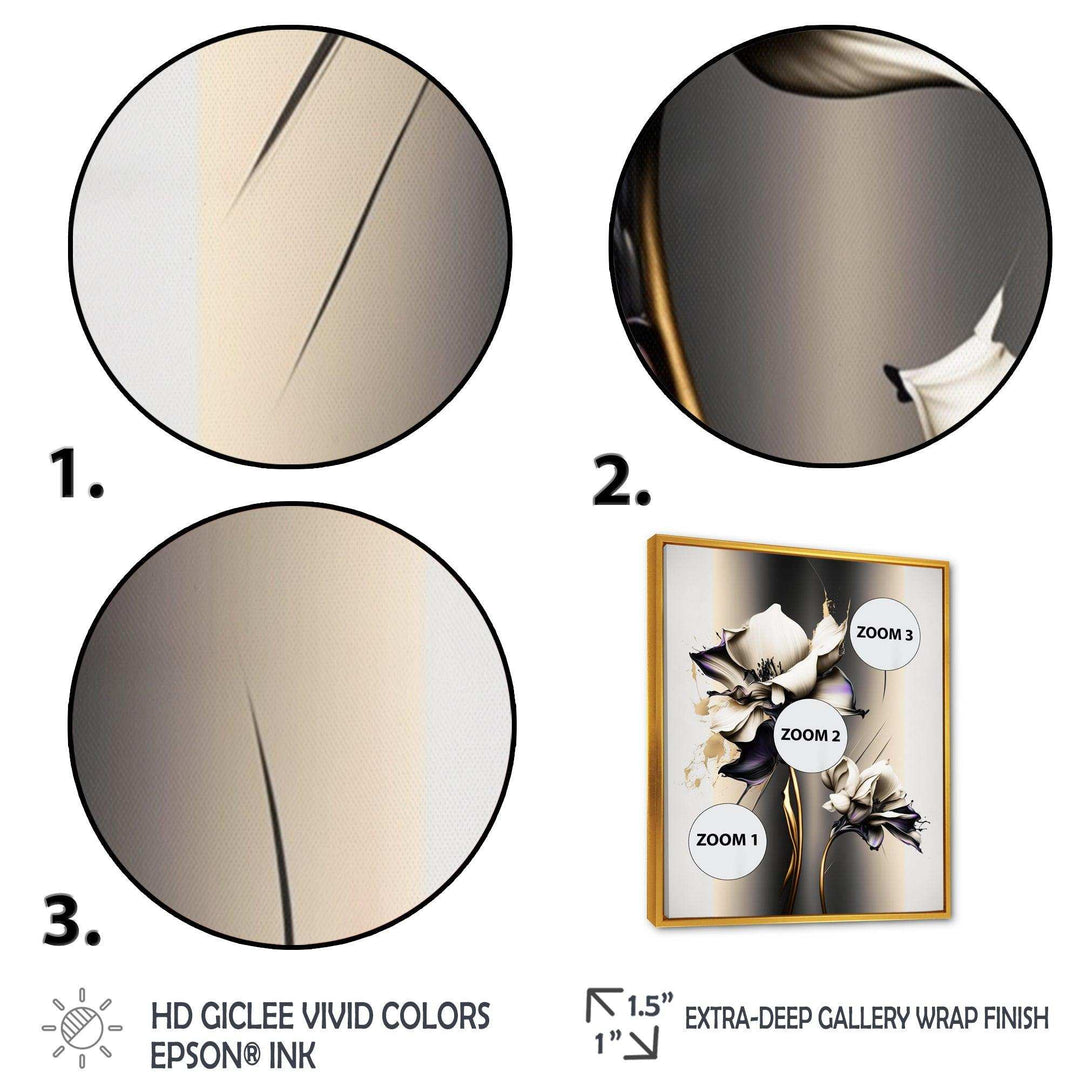 White Orchid Flower On Golden Beige Paint III