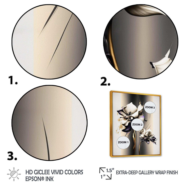 White Orchid Flower On Golden Beige Paint III