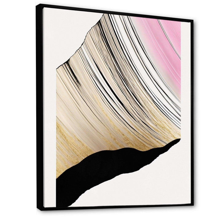 Minimalism Pink And Gold Cubic Fusion I - Modern Canvas Wall Art