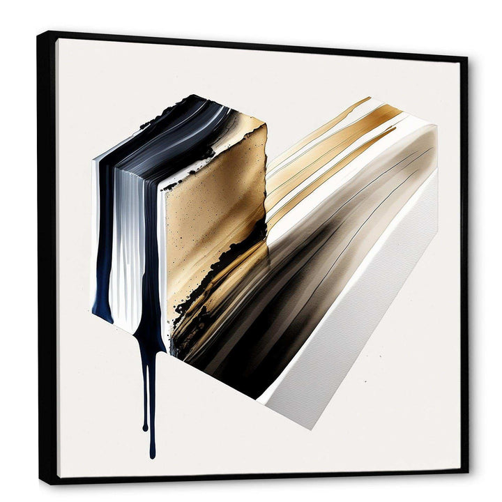 Black And Gold Cubic Expression II - Modern Bedroom Wall Art