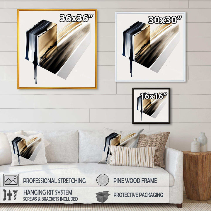 Black And Gold Cubic Expression II - Modern Bedroom Wall Art