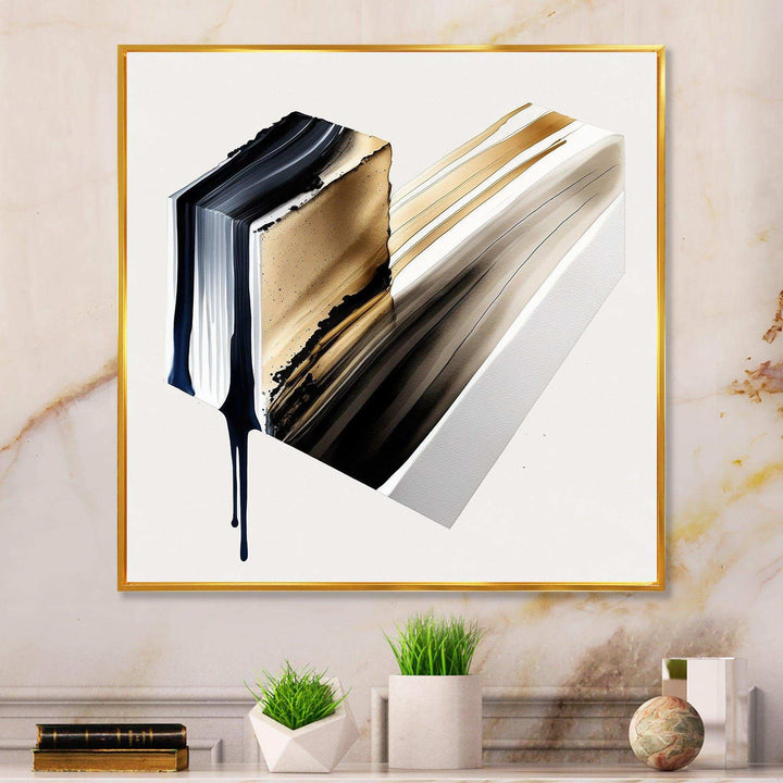 Black And Gold Cubic Expression II - Modern Bedroom Wall Art