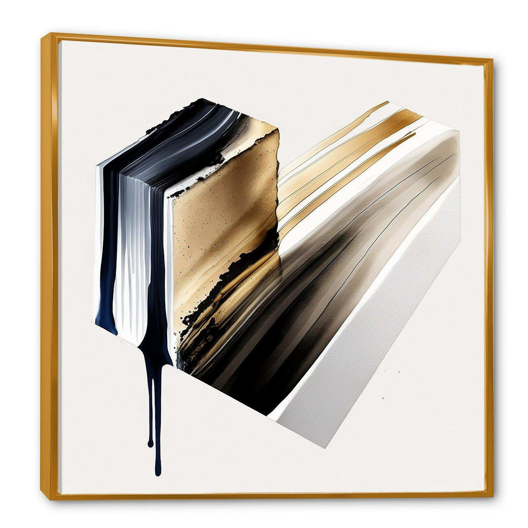 Black And Gold Cubic Expression II - Modern Bedroom Wall Art