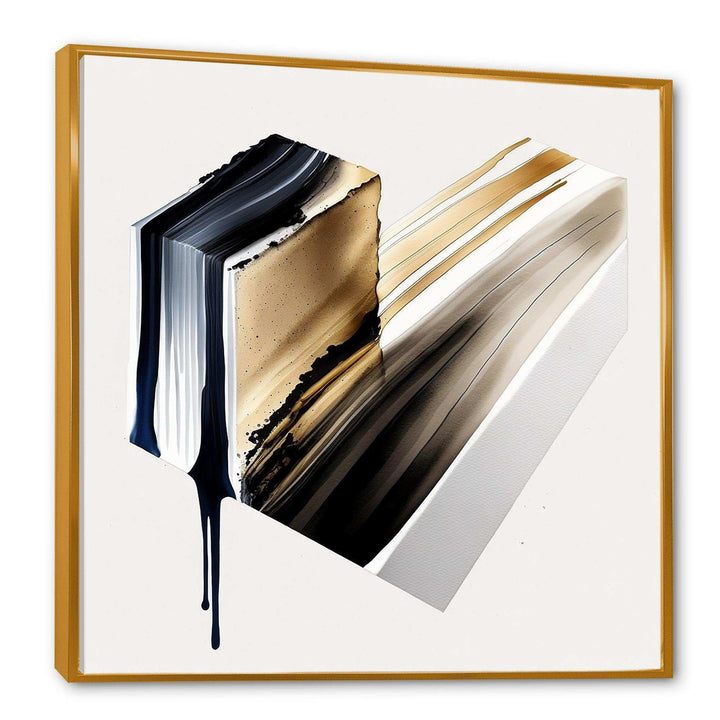 Black And Gold Cubic Expression II - Modern Bedroom Wall Art