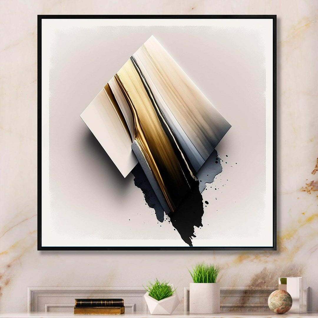 Black And Gold Cubic Expression III - Modern Wall Art Prints