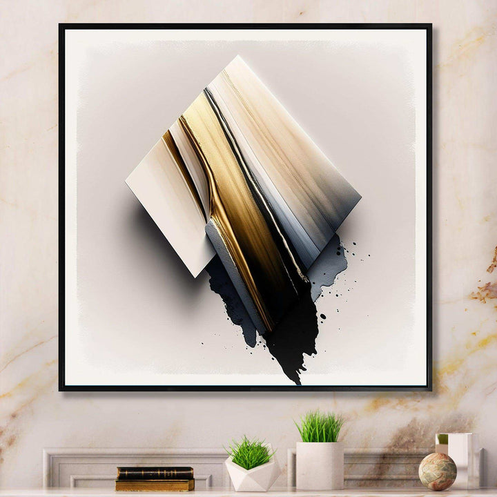 Black And Gold Cubic Expression III - Modern Wall Art Prints