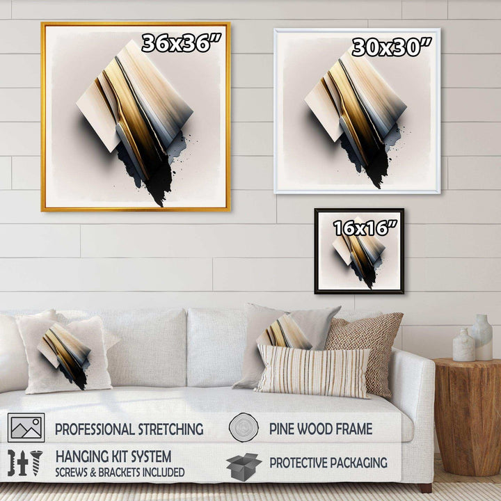 Black And Gold Cubic Expression III - Modern Wall Art Prints