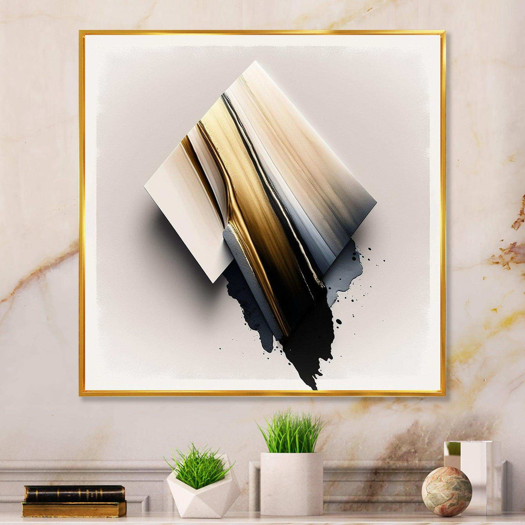 Black And Gold Cubic Expression III - Modern Wall Art Prints