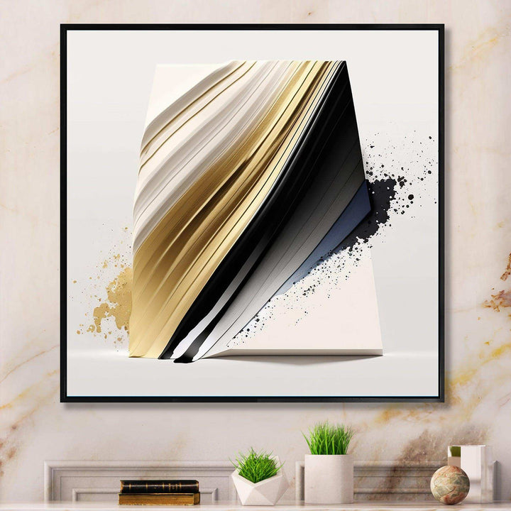 Black And Gold Cubic Expression IV - Modern Canvas Wall Art