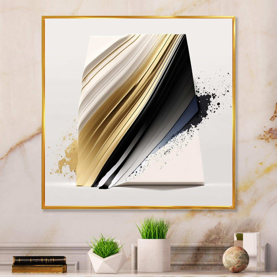 Black And Gold Cubic Expression IV - Modern Canvas Wall Art