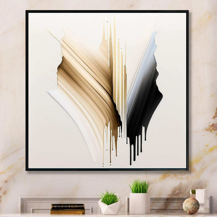 Minimalism Pink And Gold Cubic Fusion IV - Modern Living Room Wall Decor