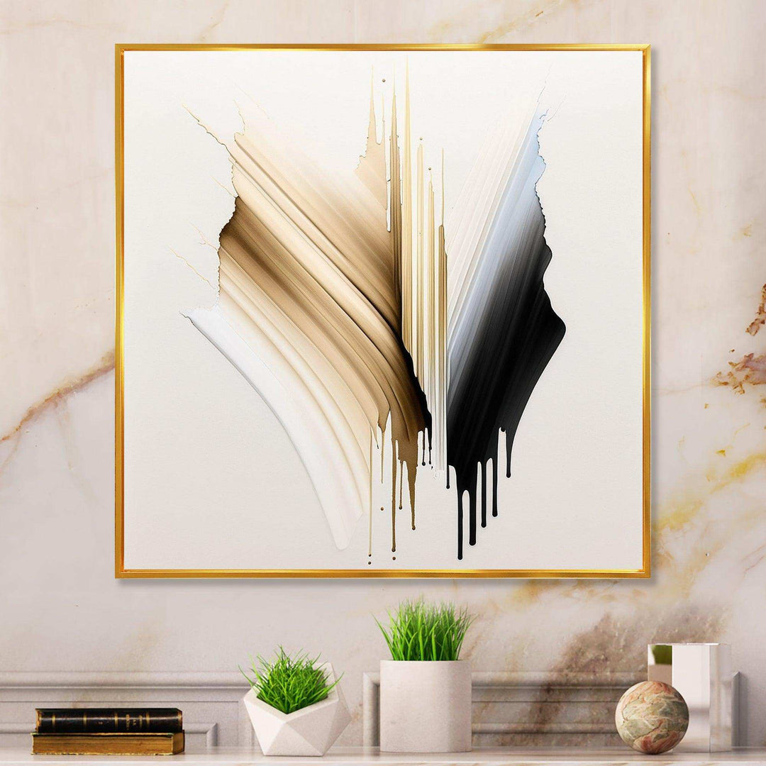 Minimalism Pink And Gold Cubic Fusion IV - Modern Living Room Wall Decor