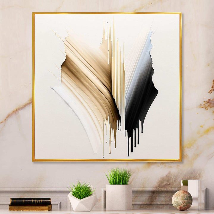 Minimalism Pink And Gold Cubic Fusion IV - Modern Living Room Wall Decor