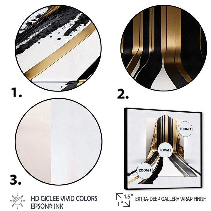 Black And Gold Cubic Expression V - Modern Bedroom Wall Art