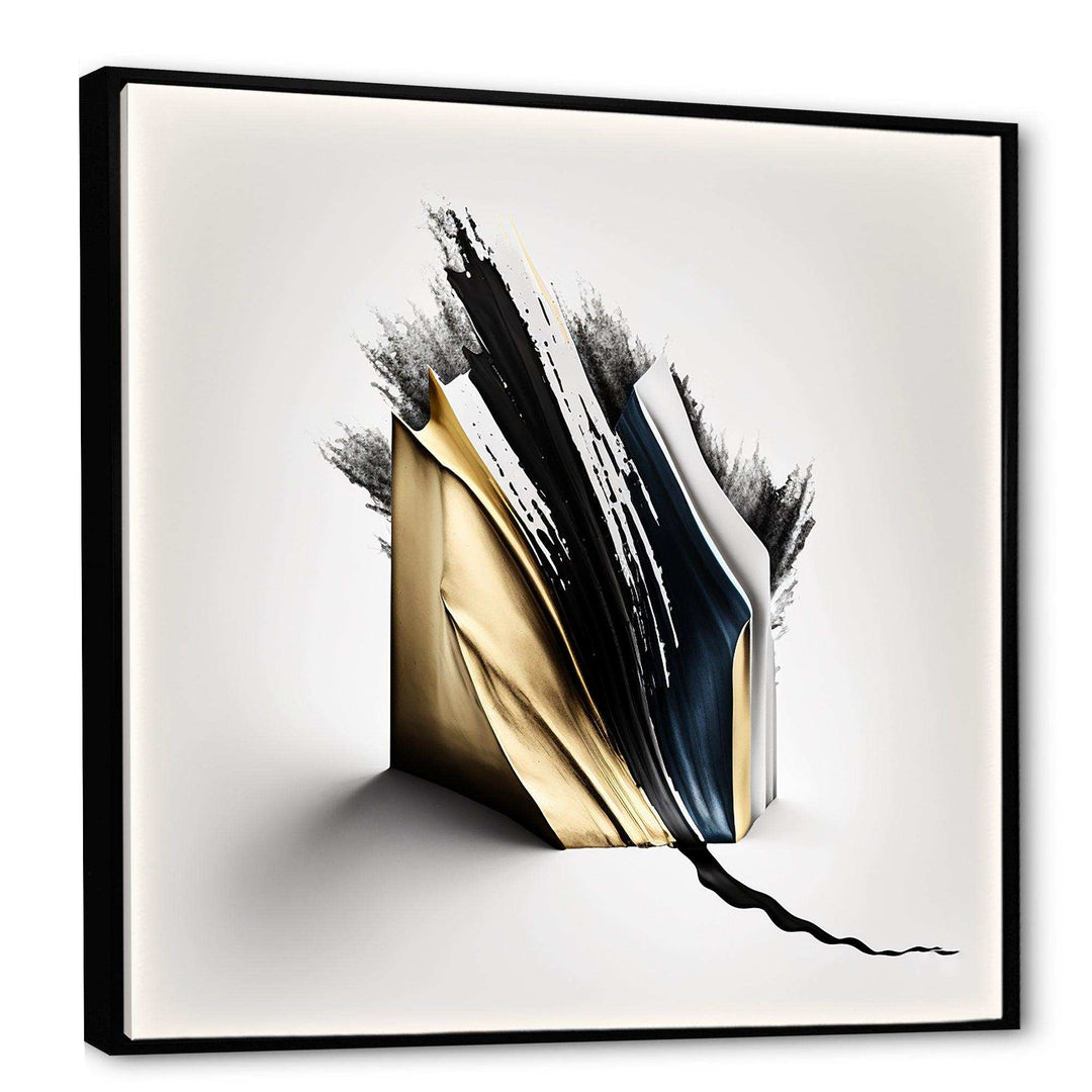 Black And Gold Cubic Expression VI - Modern Bedroom Wall Art