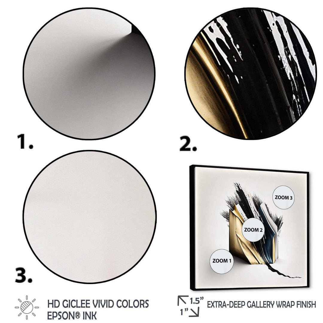 Black And Gold Cubic Expression VI - Modern Bedroom Wall Art