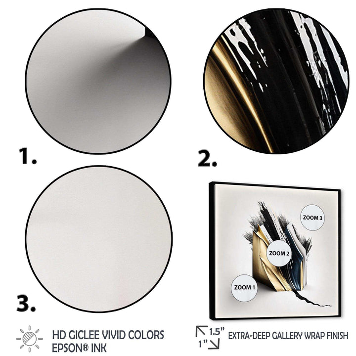 Black And Gold Cubic Expression VI - Modern Bedroom Wall Art