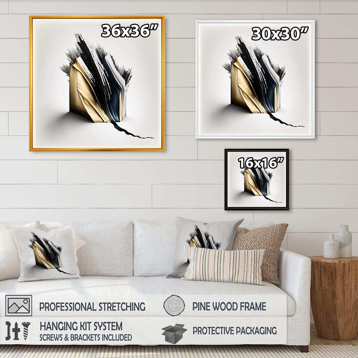 Black And Gold Cubic Expression VI - Modern Bedroom Wall Art