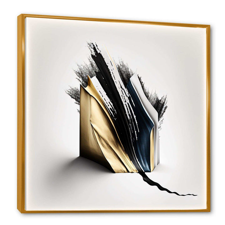 Black And Gold Cubic Expression VI - Modern Bedroom Wall Art
