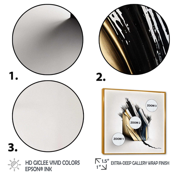 Black And Gold Cubic Expression VI - Modern Bedroom Wall Art