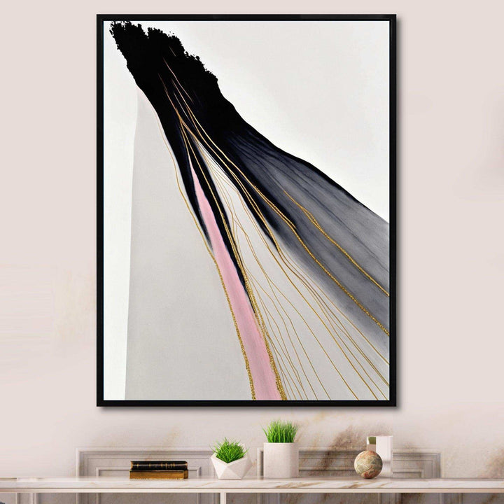 Minimalism Pink And Gold Cubic Fusion VI - Modern Wall Art Prints