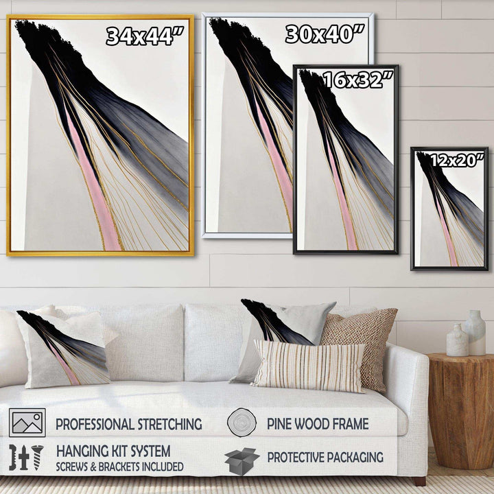 Minimalism Pink And Gold Cubic Fusion VI - Modern Wall Art Prints