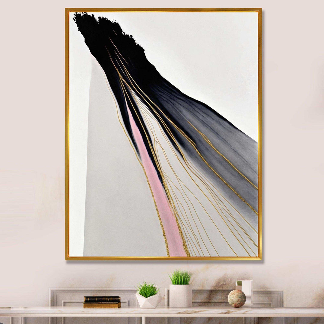 Minimalism Pink And Gold Cubic Fusion VI - Modern Wall Art Prints