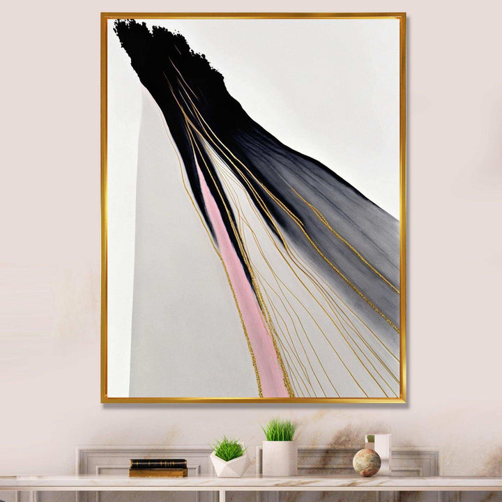 Minimalism Pink And Gold Cubic Fusion VI - Modern Wall Art Prints