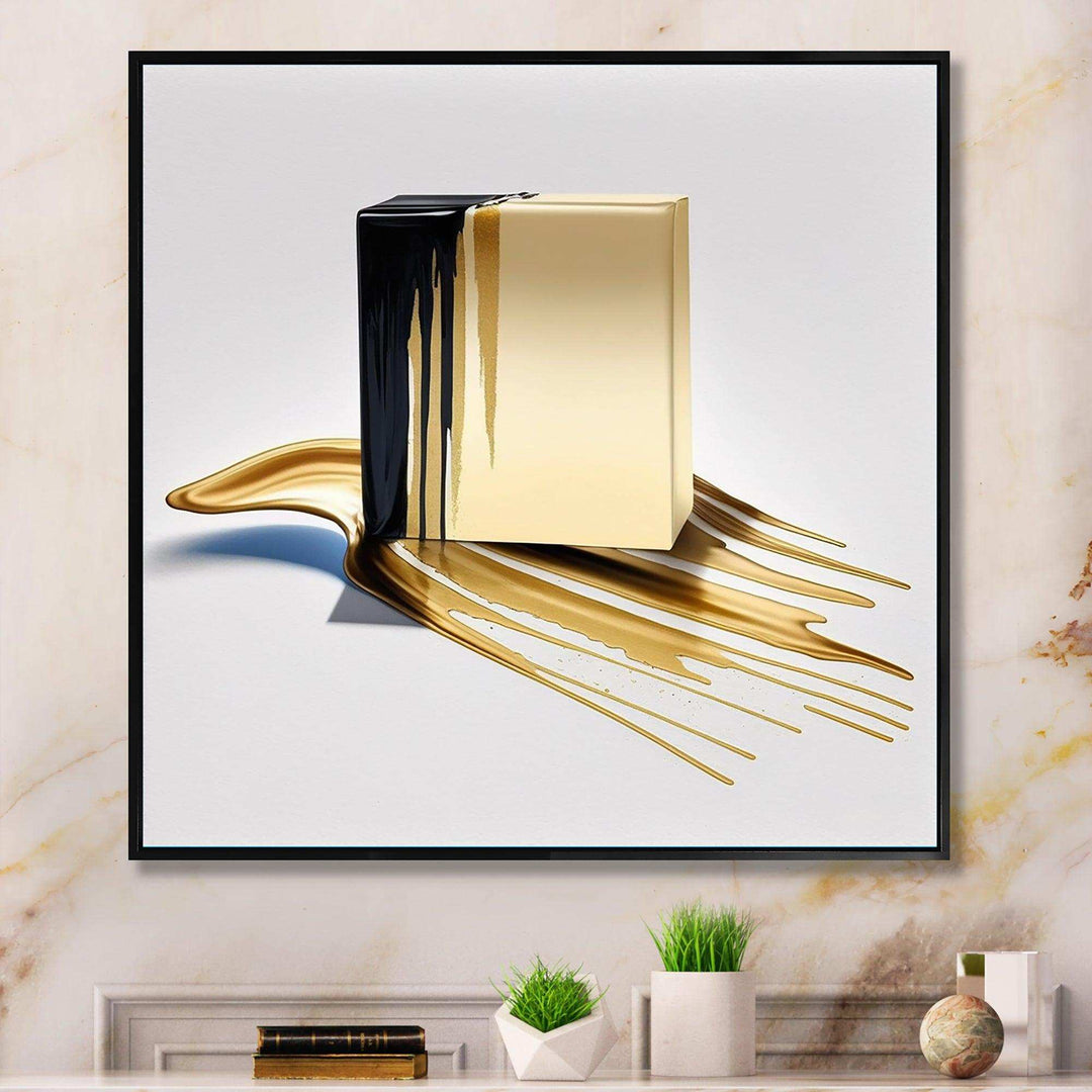 Black And Gold Cubic Expression VIII - Modern Wall Art Prints