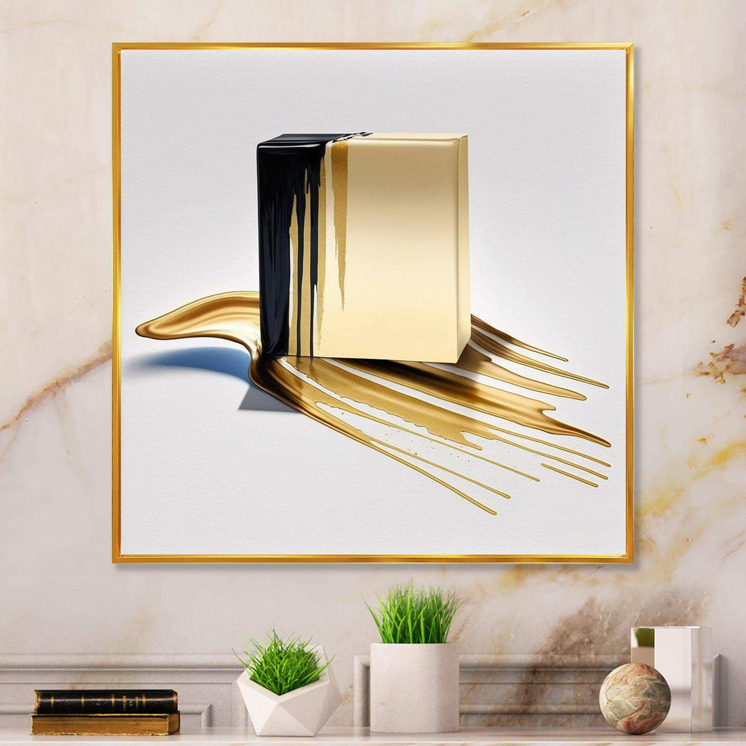 Black And Gold Cubic Expression VIII - Modern Wall Art Prints