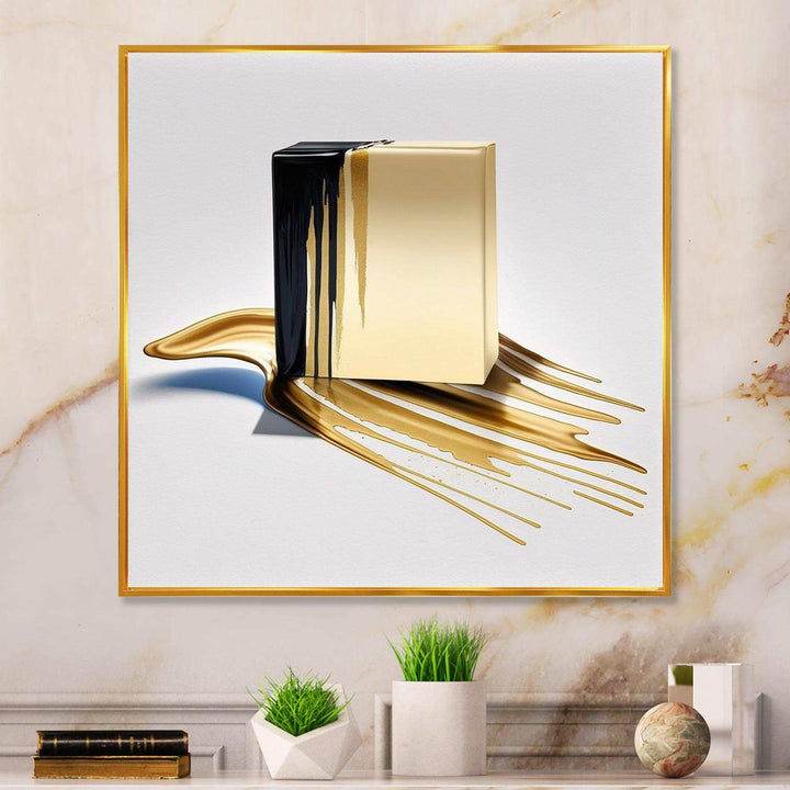 Black And Gold Cubic Expression VIII - Modern Wall Art Prints