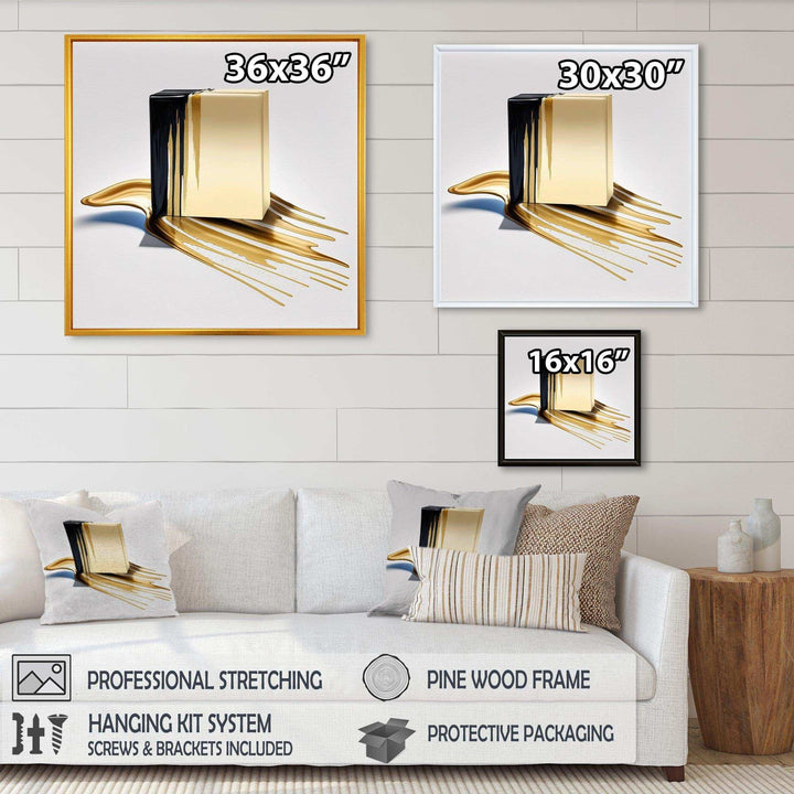 Black And Gold Cubic Expression VIII - Modern Wall Art Prints