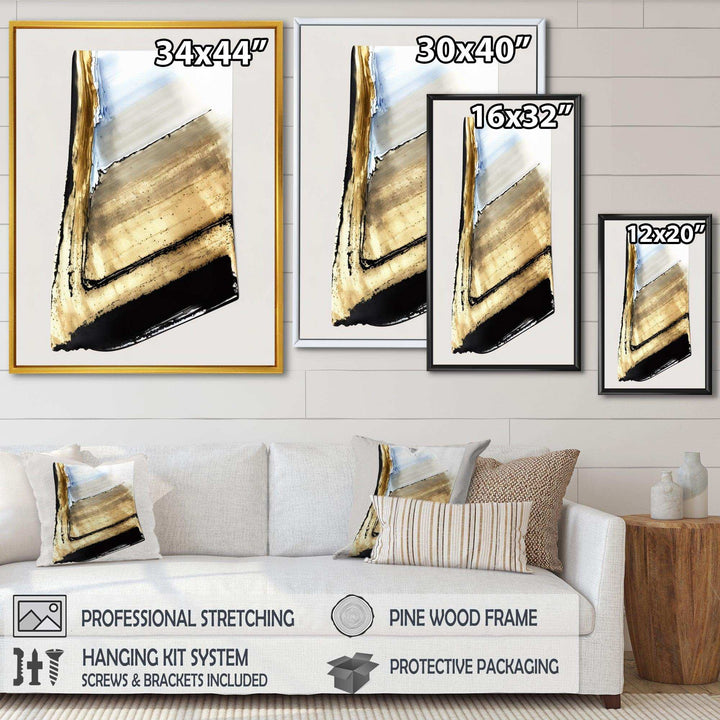 Black And Gold Cubic Expression XI - Modern Canvas Wall Art