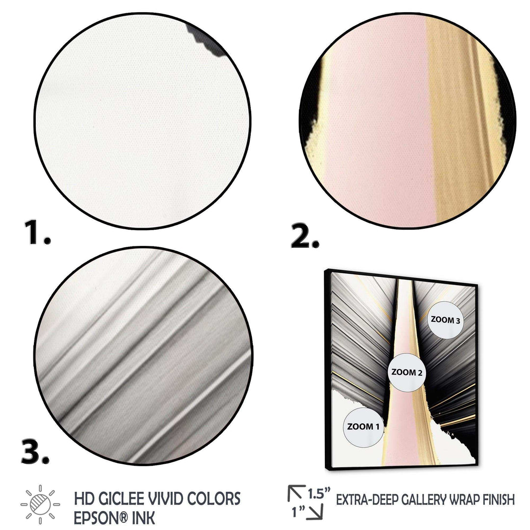 Minimalism Pink And Gold Cubic Fusion VIII - Modern Bedroom Wall Art