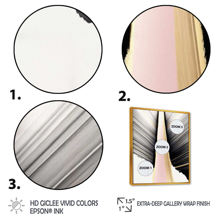 Minimalism Pink And Gold Cubic Fusion VIII - Modern Bedroom Wall Art