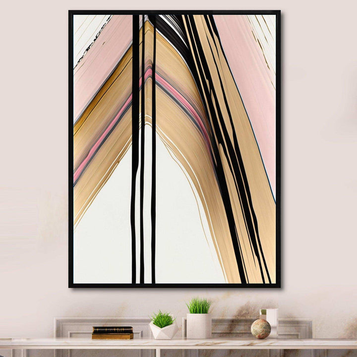 Minimalism Pink And Gold Cubic Fusion IX - Modern Wall Art Prints