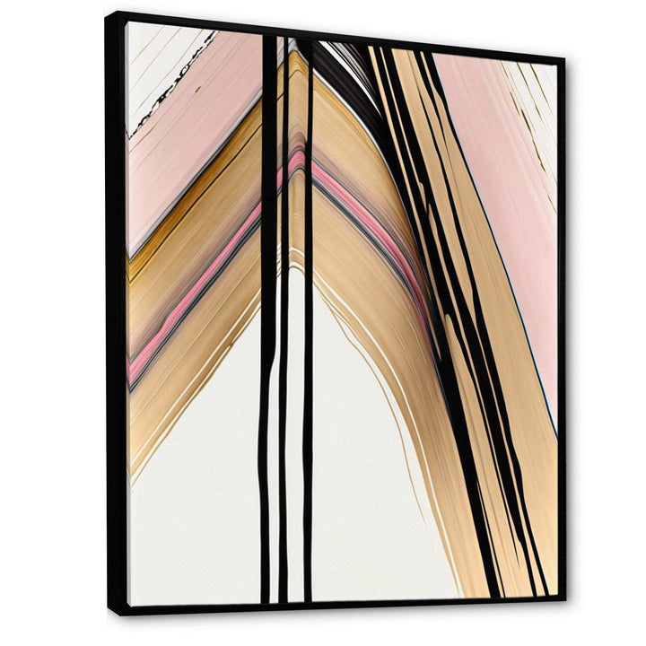 Minimalism Pink And Gold Cubic Fusion IX - Modern Wall Art Prints