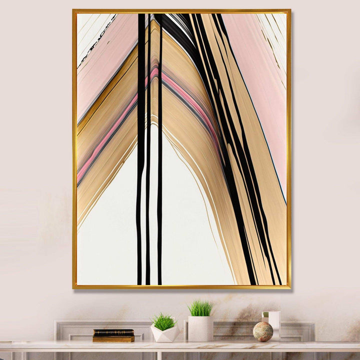 Minimalism Pink And Gold Cubic Fusion IX - Modern Wall Art Prints