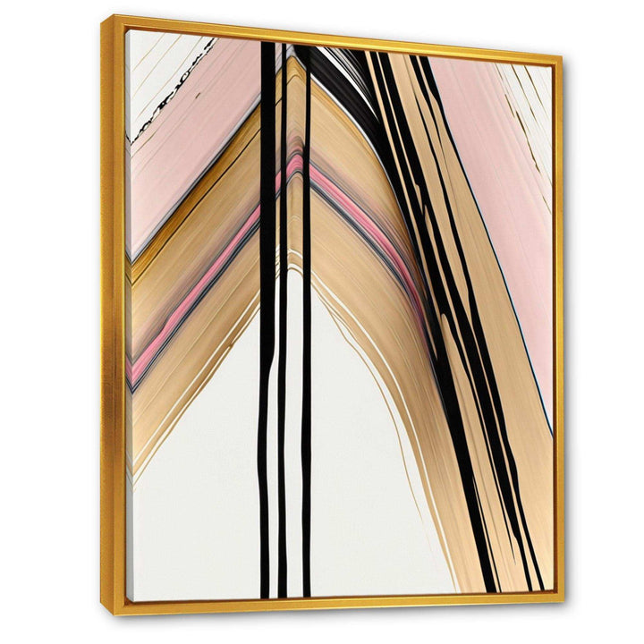 Minimalism Pink And Gold Cubic Fusion IX - Modern Wall Art Prints