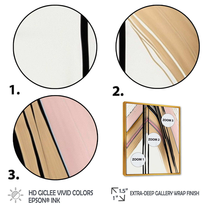 Minimalism Pink And Gold Cubic Fusion IX - Modern Wall Art Prints