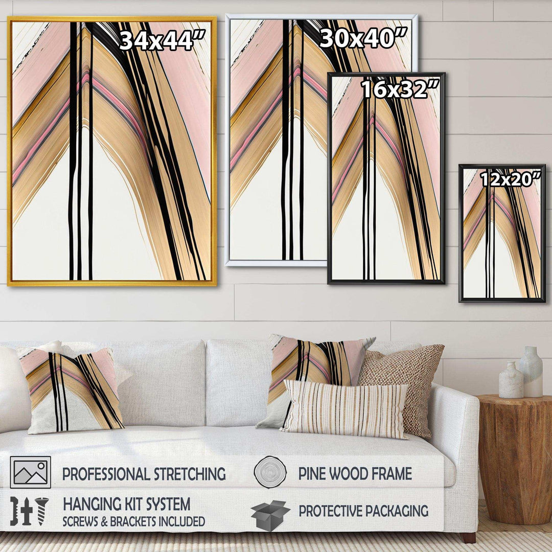 Minimalism Pink And Gold Cubic Fusion IX - Modern Wall Art Prints