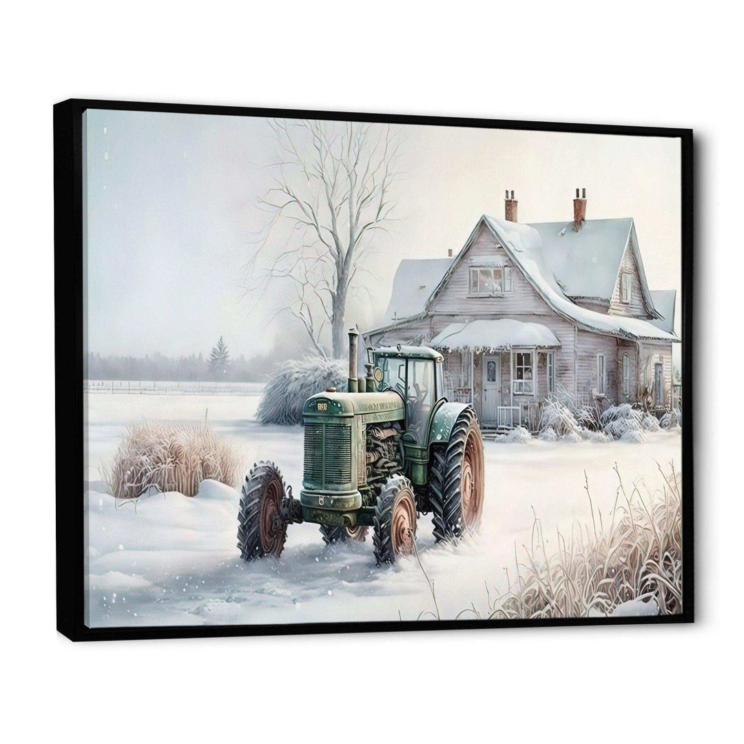 Tractor At The Barn In Winter II