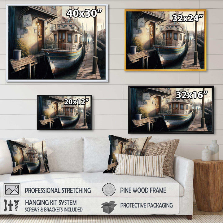 Rustic Port With A Fishing Boat IV